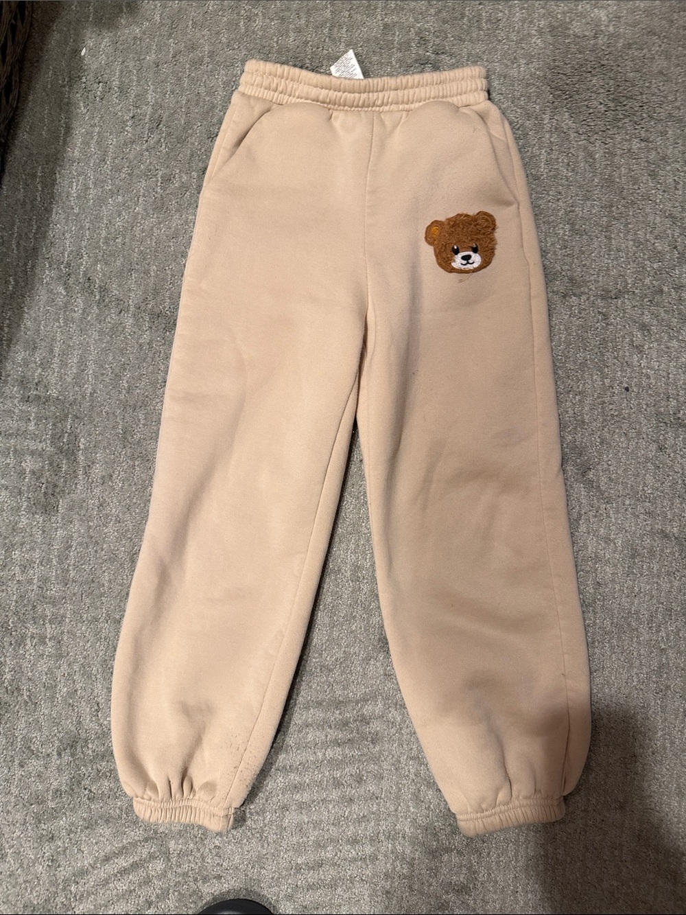SHEIN Kids Cream sweatpants with Elastic Waist